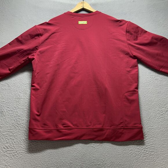PYNRS Sweatshirt Mens Large Red Performance Streetwear Crewneck Zipper Pocket - Picture 9 of 11
